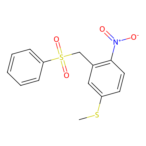 Benzene, 4-(methylthio)-1-nitro-2-[(phenylsulfonyl)methyl]- structure