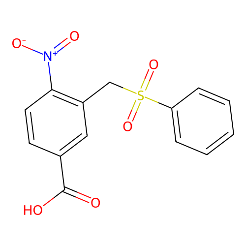 Benzoic acid, 4-nitro-3-[(phenylsulfonyl)methyl]- structure