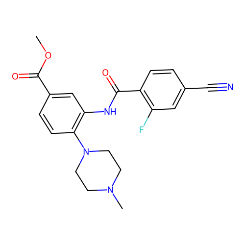 Methyl 3-[(4-cyano-2-fluorobenzoyl)amino]-4-(4-methylpiperazin-1-yl)benzoate structure