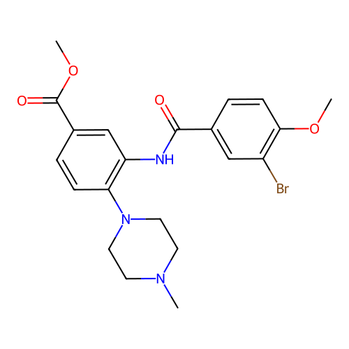 Methyl 3-[(3-bromo-4-methoxybenzoyl)amino]-4-(4-methyl-1-piperazinyl)benzoate structure