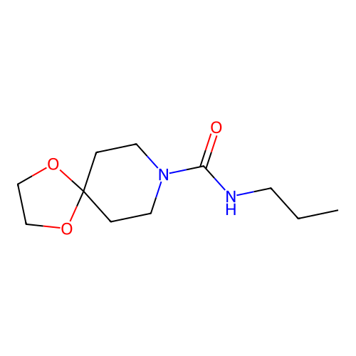 N-propyl-1,4-dioxa-8-azaspiro[4.5]decane-8-carboxamide structure
