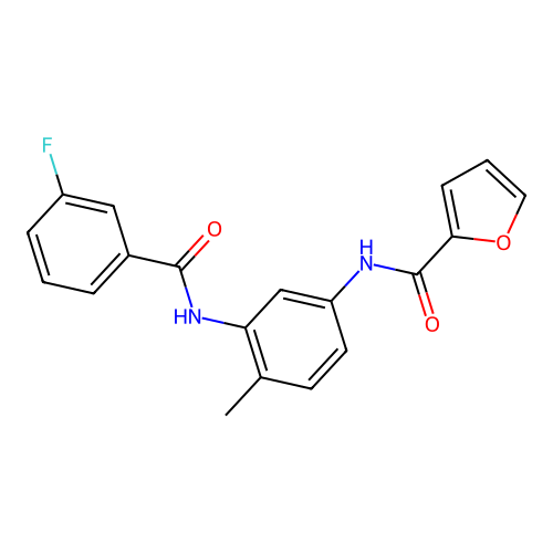 N-(3-{[(3-fluorophenyl)carbonyl]amino}-4-methylphenyl)furan-2-carboxamide structure