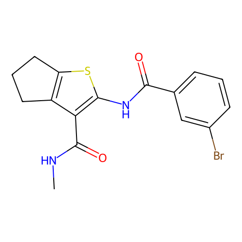 2-(3-bromobenzamido)-N-methyl-4H,5H,6H-cyclopenta[b]thiophene-3-carboxamide structure