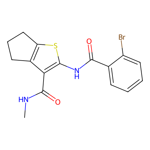 2-(2-bromobenzamido)-N-methyl-4H,5H,6H-cyclopenta[b]thiophene-3-carboxamide structure