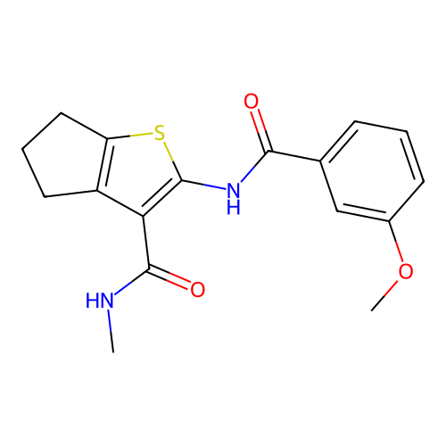 2-(3-methoxybenzamido)-N-methyl-4H,5H,6H-cyclopenta[b]thiophene-3-carboxamide structure