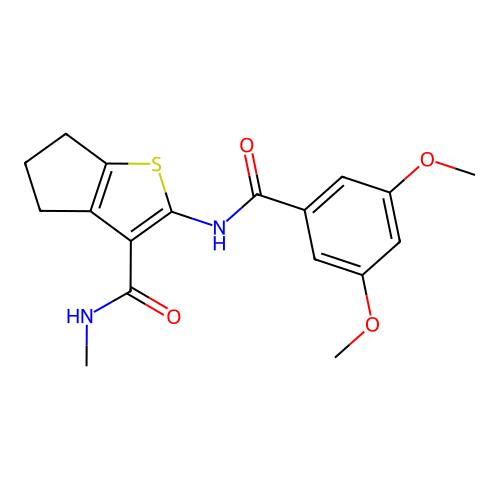2-(3,5-dimethoxybenzamido)-N-methyl-4H,5H,6H-cyclopenta[b]thiophene-3-carboxamide structure