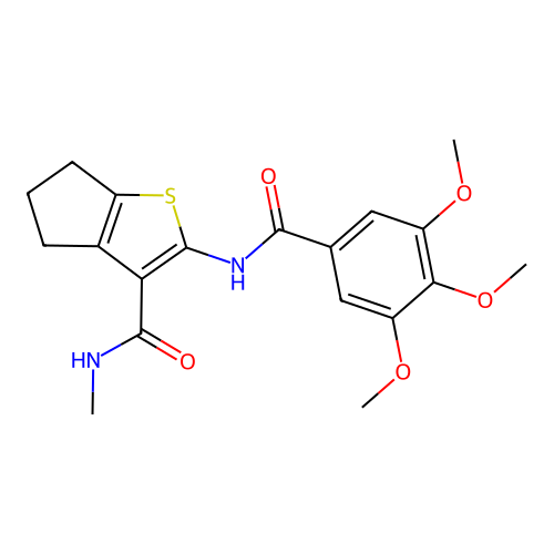 N-methyl-2-(3,4,5-trimethoxybenzamido)-4H,5H,6H-cyclopenta[b]thiophene-3-carboxamide structure