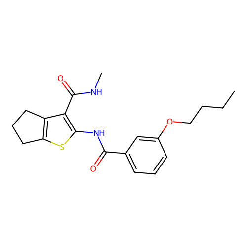 2-(3-butoxybenzamido)-N-methyl-4H,5H,6H-cyclopenta[b]thiophene-3-carboxamide structure