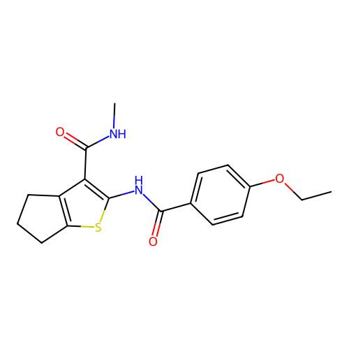 2-(4-ethoxybenzamido)-N-methyl-4H,5H,6H-cyclopenta[b]thiophene-3-carboxamide structure