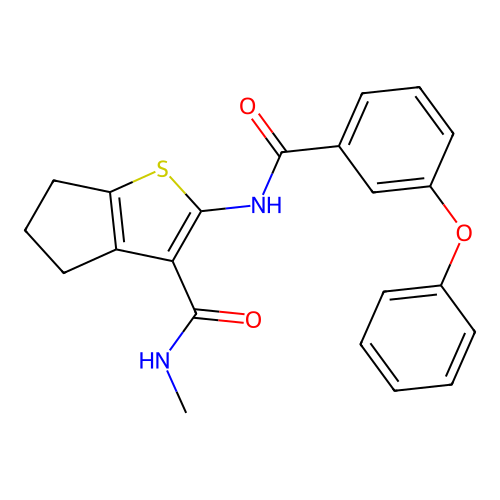 N-methyl-2-(3-phenoxybenzamido)-4H,5H,6H-cyclopenta[b]thiophene-3-carboxamide structure