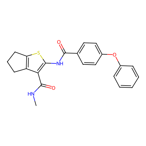 N-methyl-2-(4-phenoxybenzamido)-4H,5H,6H-cyclopenta[b]thiophene-3-carboxamide structure