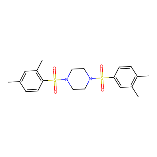 1-(2,4-Dimethylphenyl)sulfonyl-4-(3,4-dimethylphenyl)sulfonylpiperazine structure
