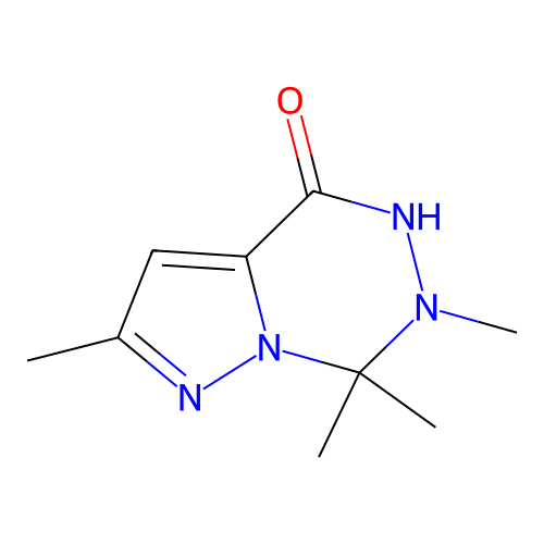 Pyrazolo[1,5-d][1,2,4]triazin-3-one, 2,6,7,7-tetramethyl structure