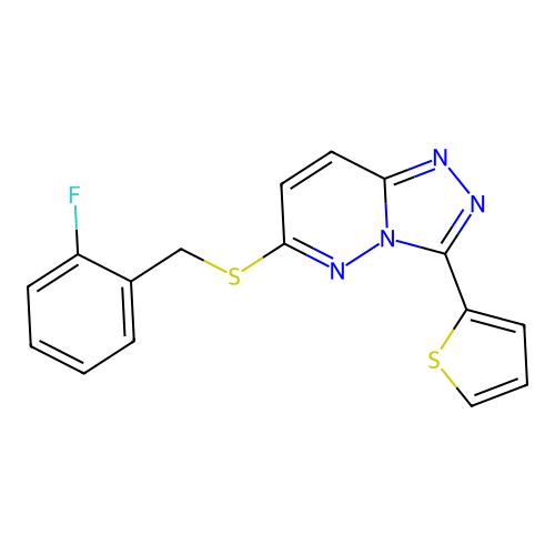 6-((2-Fluorobenzyl)thio)-3-(thiophen-2-yl)-[1,2,4]triazolo[4,3-b]pyridazine structure