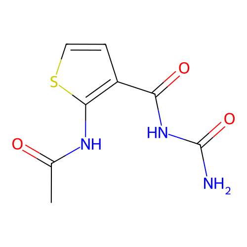 2-acetamido-N-carbamoylthiophene-3-carboxamide structure