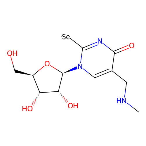5-Methylaminomethyl-2-selenouridine structure