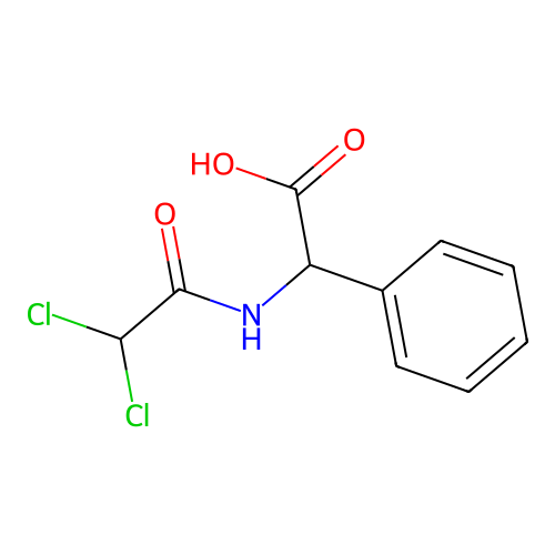 [(Dichloroacetyl)amino](phenyl)acetic acid structure