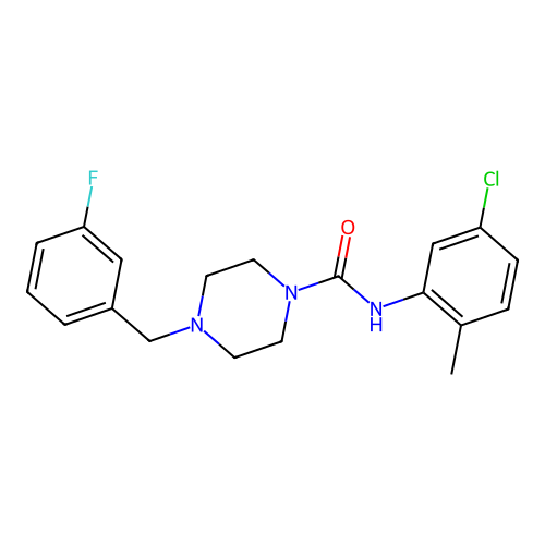 N-(5-chloro-2-methylphenyl)-4-[(3-fluorophenyl)methyl]piperazine-1-carboxamide structure
