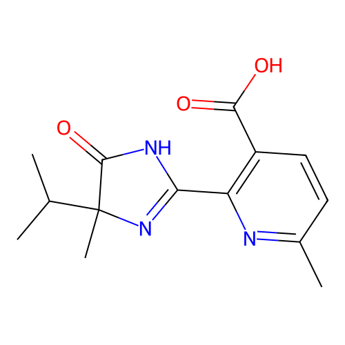 6-methyl-2-(4-methyl-5-oxo-4-propan-2-yl-1H-imidazol-2-yl)pyridine-3-carboxylic Acid structure
