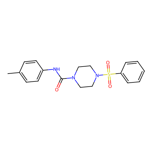 4-(benzenesulfonyl)-N-(4-methylphenyl)piperazine-1-carboxamide structure