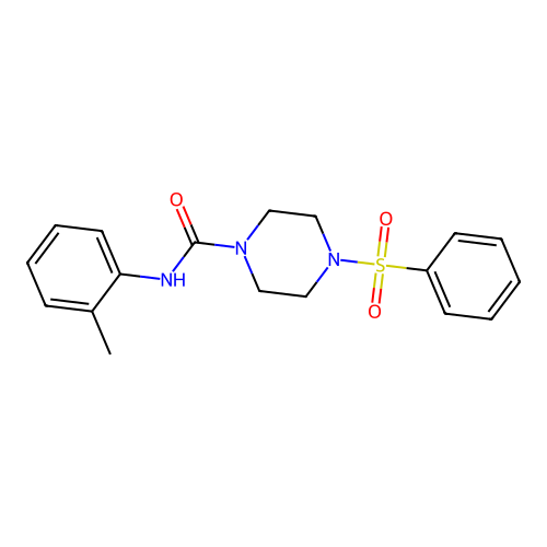 4-(benzenesulfonyl)-N-(2-methylphenyl)piperazine-1-carboxamide structure