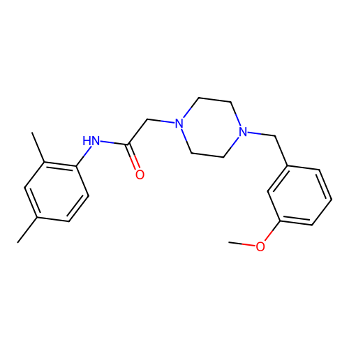 N-(2,4-dimethylphenyl)-2-[4-[(3-methoxyphenyl)methyl]piperazin-1-yl]acetamide structure