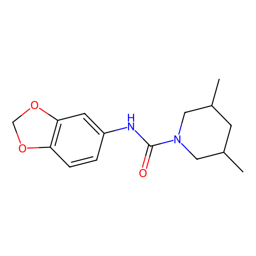 N-(1,3-benzodioxol-5-yl)-3,5-dimethylpiperidine-1-carboxamide structure