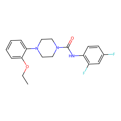 N-(2,4-difluorophenyl)-4-(2-ethoxyphenyl)piperazine-1-carboxamide structure