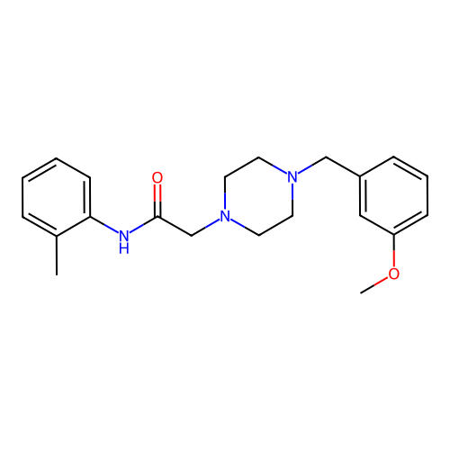 2-[4-[(3-methoxyphenyl)methyl]piperazin-1-yl]-N-(2-methylphenyl)acetamide structure