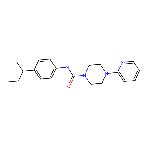 N-[4-(butan-2-yl)phenyl]-4-(pyridin-2-yl)piperazine-1-carboxamide structure