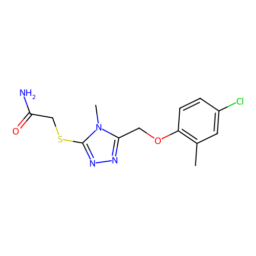 2-({5-[(4-chloro-2-methylphenoxy)methyl]-4-methyl-4H-1,2,4-triazol-3-yl}sulfanyl)acetamide structure