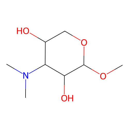 Methyl 3-deoxy-3-(dimethylamino)pentopyranoside structure