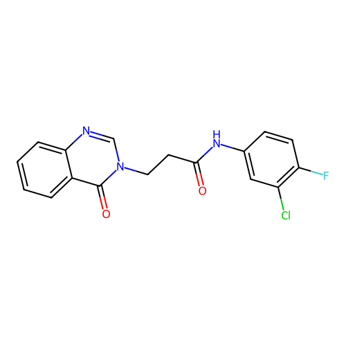 N-(3-chloro-4-fluorophenyl)-3-(4-oxoquinazolin-3(4H)-yl)propanamide structure