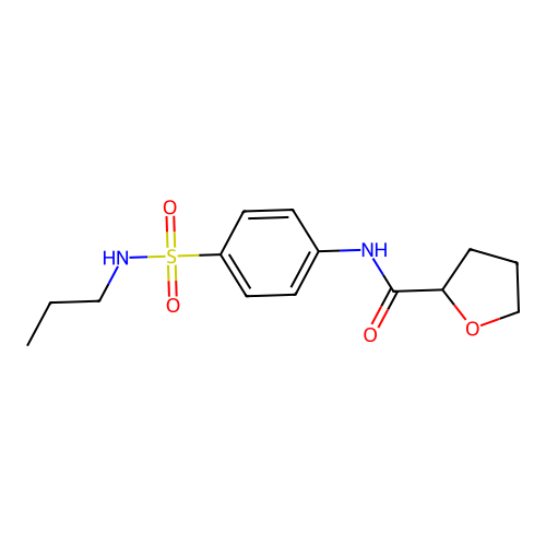 N-[4-(propylsulfamoyl)phenyl]oxolane-2-carboxamide structure