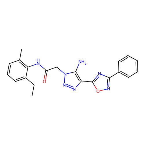 2-[5-amino-4-(3-phenyl-1,2,4-oxadiazol-5-yl)-1H-1,2,3-triazol-1-yl]-N-(2-ethyl-6-methylphenyl)acetamide structure