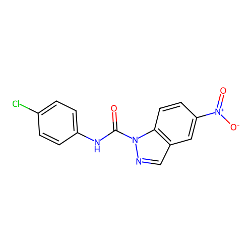N-(4-chlorophenyl)-5-nitro-1H-indazole-1-carboxamide structure