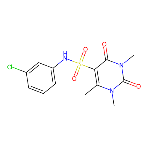 N-(3-chlorophenyl)-1,3,4-trimethyl-2,6-dioxopyrimidine-5-sulfonamide structure