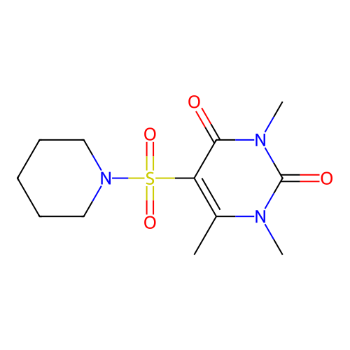 1,3,6-Trimethyl-5-piperidin-1-ylsulfonylpyrimidine-2,4-dione structure