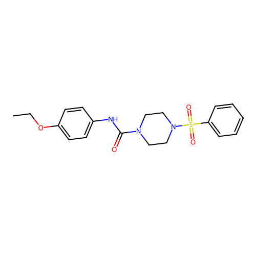 4-(benzenesulfonyl)-N-(4-ethoxyphenyl)piperazine-1-carboxamide structure