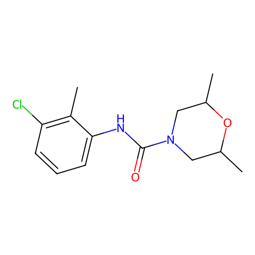 N-(3-chloro-2-methylphenyl)-2,6-dimethylmorpholine-4-carboxamide structure