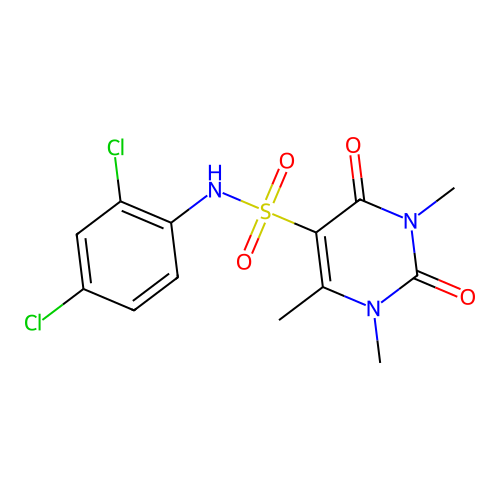 N-(2,4-dichlorophenyl)-1,3,4-trimethyl-2,6-dioxopyrimidine-5-sulfonamide structure