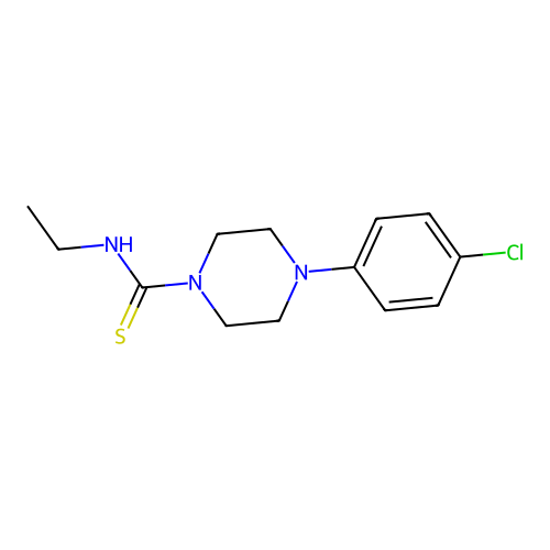 4-(4-chlorophenyl)-N-ethylpiperazine-1-carbothioamide structure