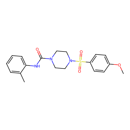 4-(4-methoxyphenyl)sulfonyl-N-(2-methylphenyl)piperazine-1-carboxamide structure