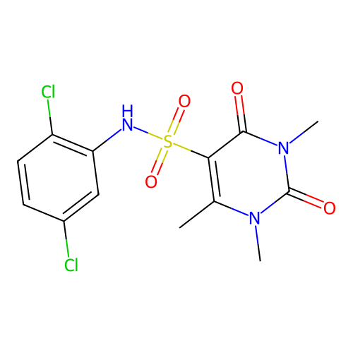 N-(2,5-dichlorophenyl)-1,3,6-trimethyl-2,4-dioxo-1,2,3,4-tetrahydropyrimidine-5-sulfonamide structure
