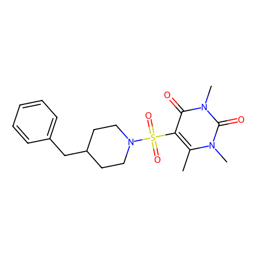 5-((4-benzylpiperidin-1-yl)sulfonyl)-1,3,6-trimethylpyrimidine-2,4(1H,3H)-dione structure