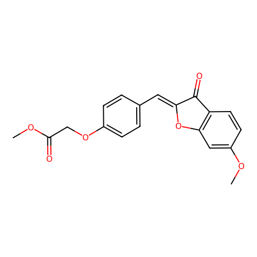 Methyl 2-{4-[(6-methoxy-3-oxobenzo[d]furan-2-ylidene)methyl]phenoxy}acetate structure