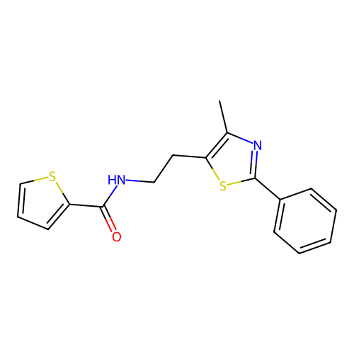 N-[2-(4-methyl-2-phenyl-1,3-thiazol-5-yl)ethyl]thiophene-2-carboxamide structure
