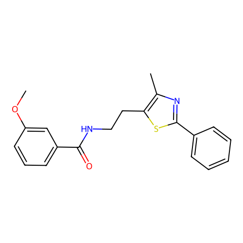 3-methoxy-N-[2-(4-methyl-2-phenyl-1,3-thiazol-5-yl)ethyl]benzamide structure