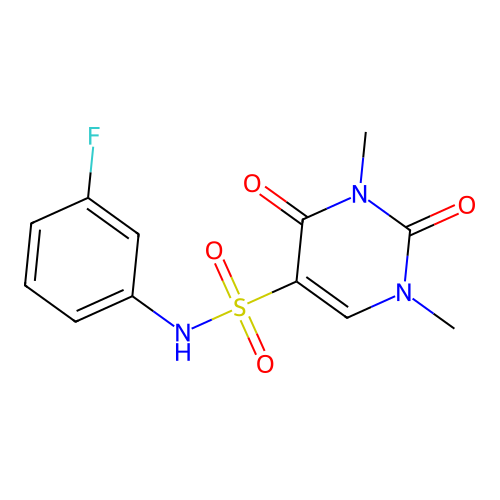 N-(3-fluorophenyl)-1,3-dimethyl-2,4-dioxo-1,2,3,4-tetrahydropyrimidine-5-sulfonamide structure