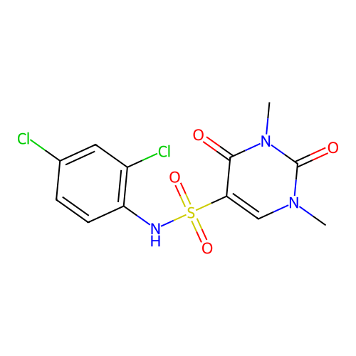 N-(2,4-dichlorophenyl)-1,3-dimethyl-2,4-dioxo-1,2,3,4-tetrahydropyrimidine-5-sulfonamide structure